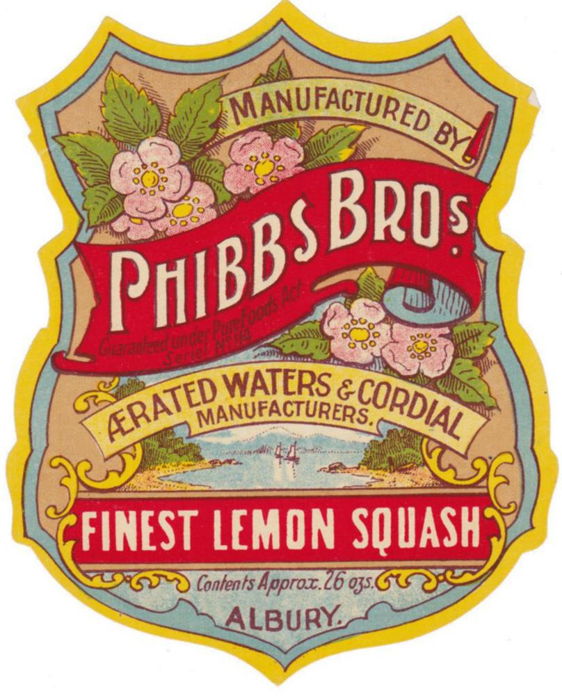 Phibbs Bros Finest Lemon Squash Label