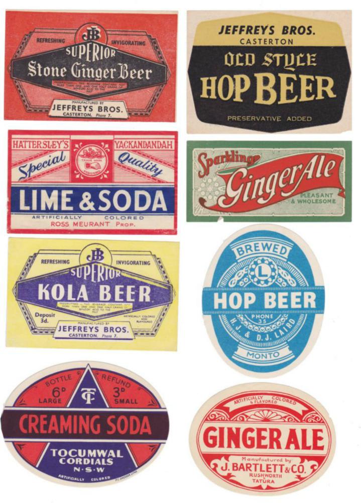 Collection Australian Vintage Soft Drink Labels