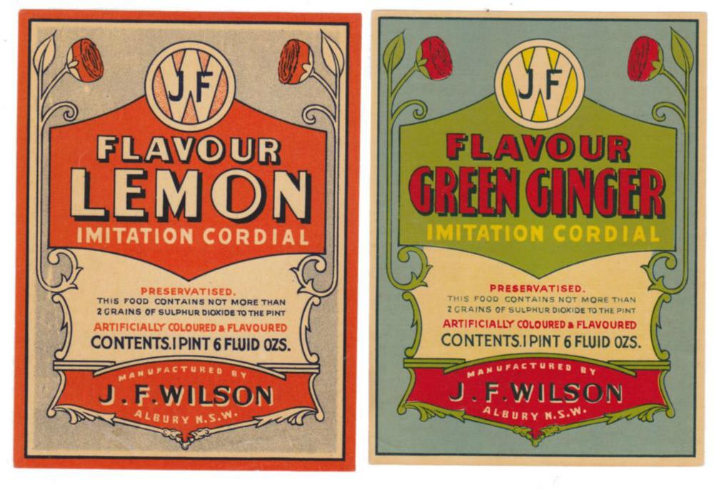 Wilson Albury Vintage Cordial Labels
