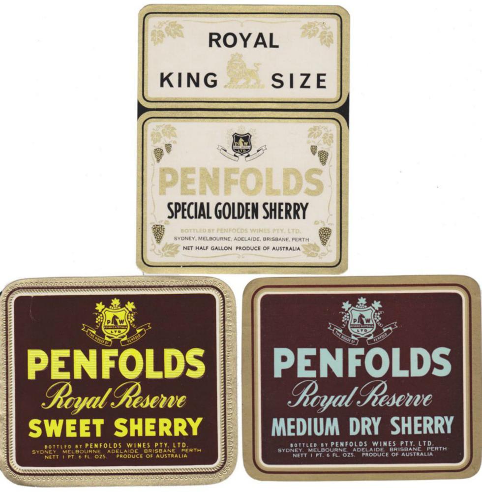 Penfolds Sherry Vintage Labels