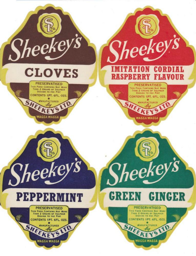Sheekey's Wagga Wagga Cordial Labels