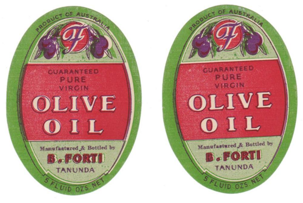 Forti Tanunda Pure Virgin Olive Oil Labels