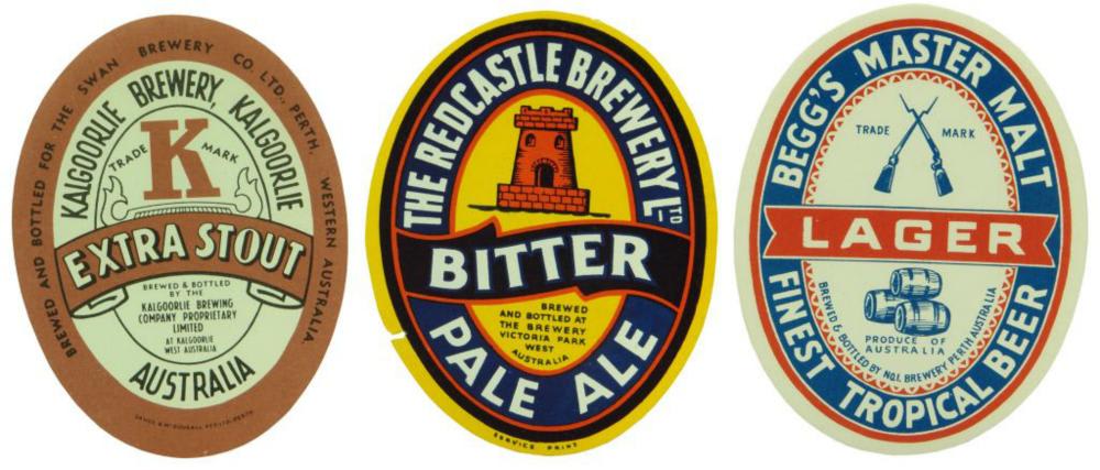 Collection Vintage West Australian Beer Labels
