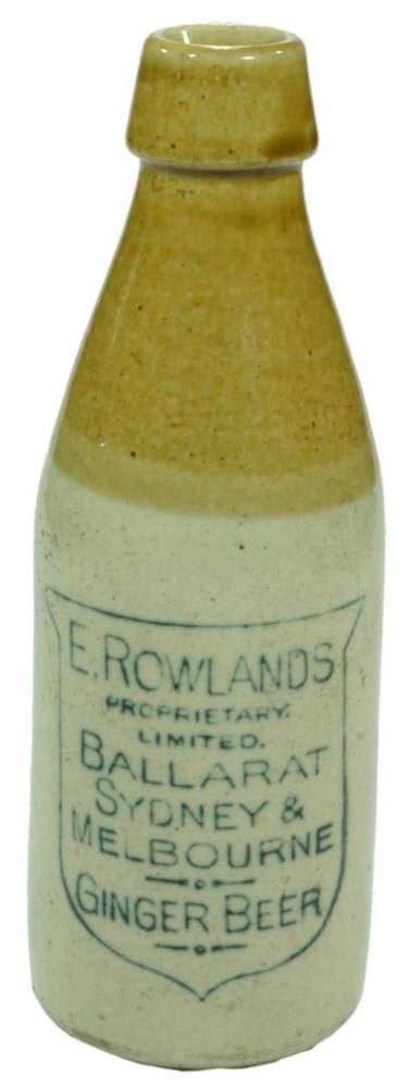 Rowlands Proprietary Limited Ballarat Melbourne Sydney Bottle