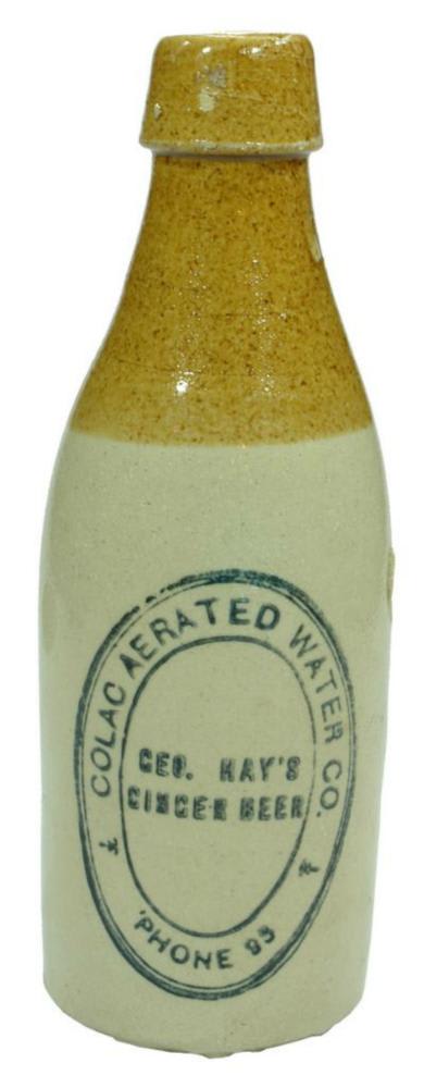 Colac Aerated Water Stone Ginger Beer Bottle
