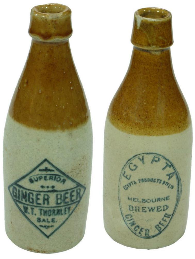 Collection Victorian Stoneware Ginger Beer Bottles