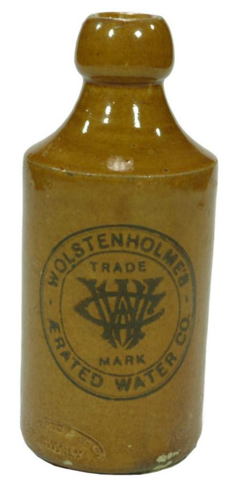 Wolstenholme's Aerated Water Stone Ginger Beer Bottle