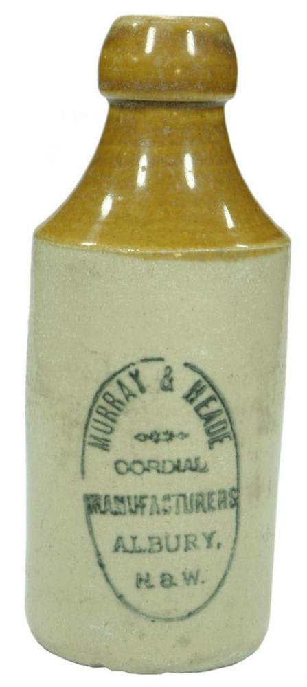 Murray Meade Cordial Manufacturers Albury Stoneware Bottle