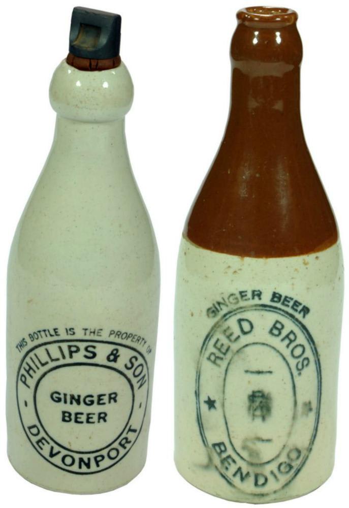 Collection Stoneware Ginger Beer Antique Bottles