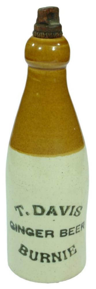 Davis Ginger Beer Burnie Stoneware Bottle