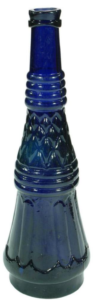 Quilted Cobalt Blue Salad Oil Kilner Glass Bottle