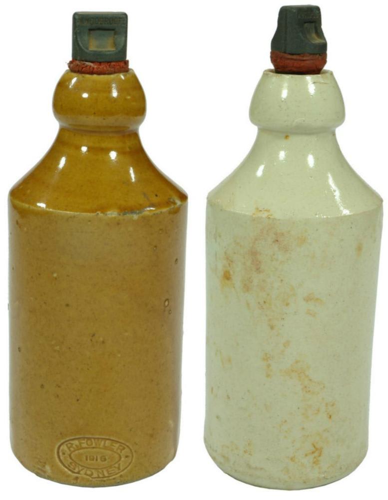 Collection Stoneware Ginger Beer Antique Bottles