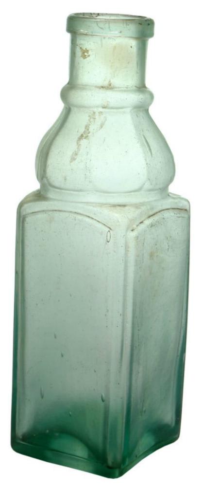 Fancy Neck Antique Aqua Glass Pickle Bottle