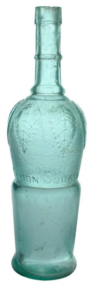 Bulbous Cordial Aqua Glass Bottle