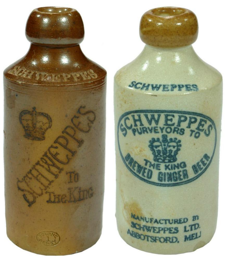 Collection Stoneware Ginger Beer Antique Bottles