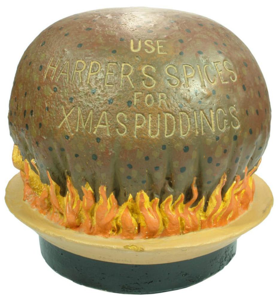 Harper's Spices Xmas Puddings Plaster Advertising