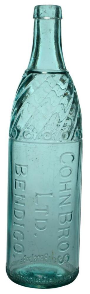 Cohn Bros Bendigo Aqua Glass Cordial Bottle