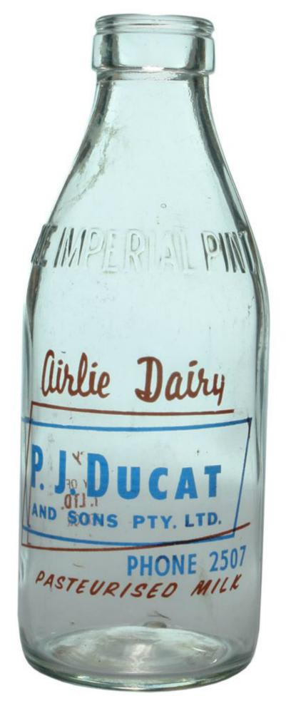 Ducat Airlie Dairy Vintage Milk Bottle