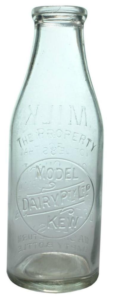 Model Dairy Kew Quart Milk Bottle