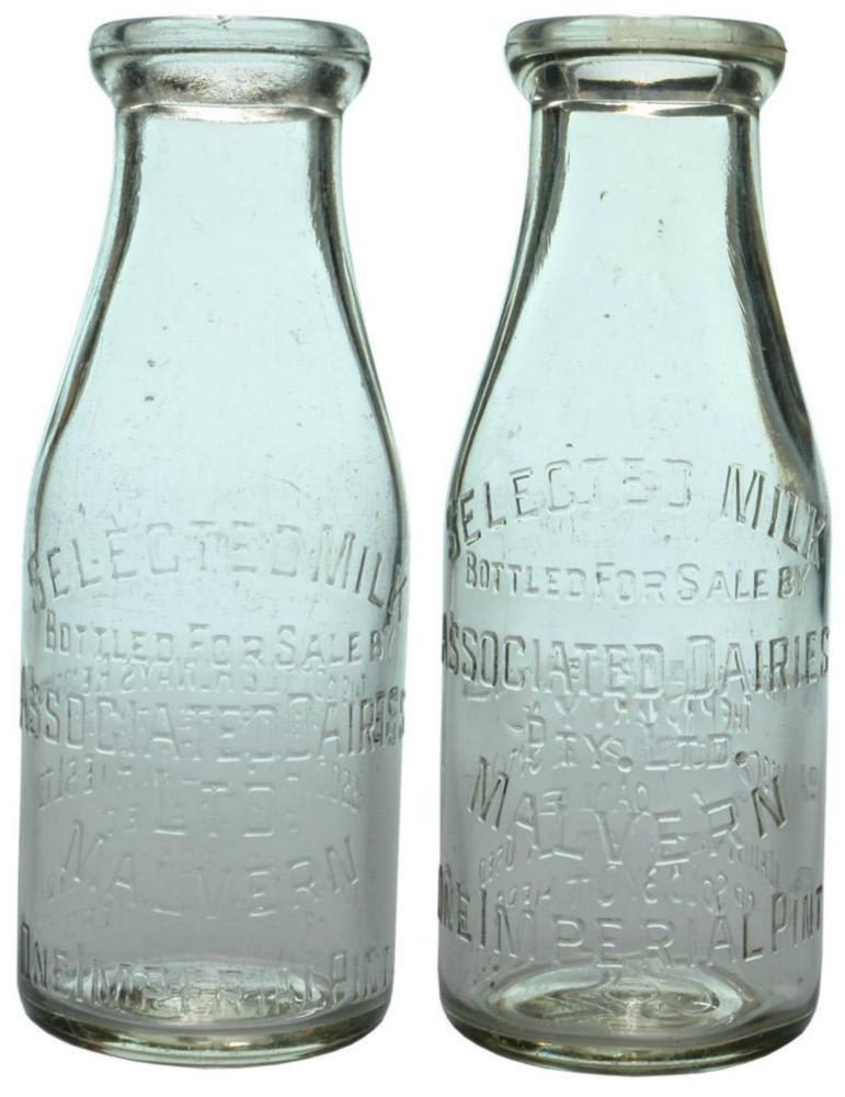 Associated Dairies Vintage Milk Bottles