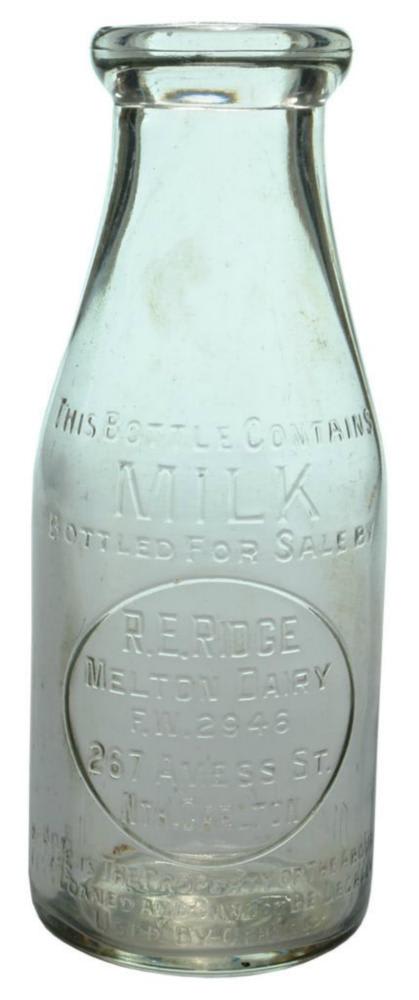 Ridge Melton Dairy North Carlton Milk Bottle