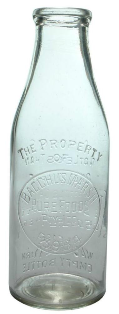 Bacchus Marsh Pure Foods Quart Milk Bottle