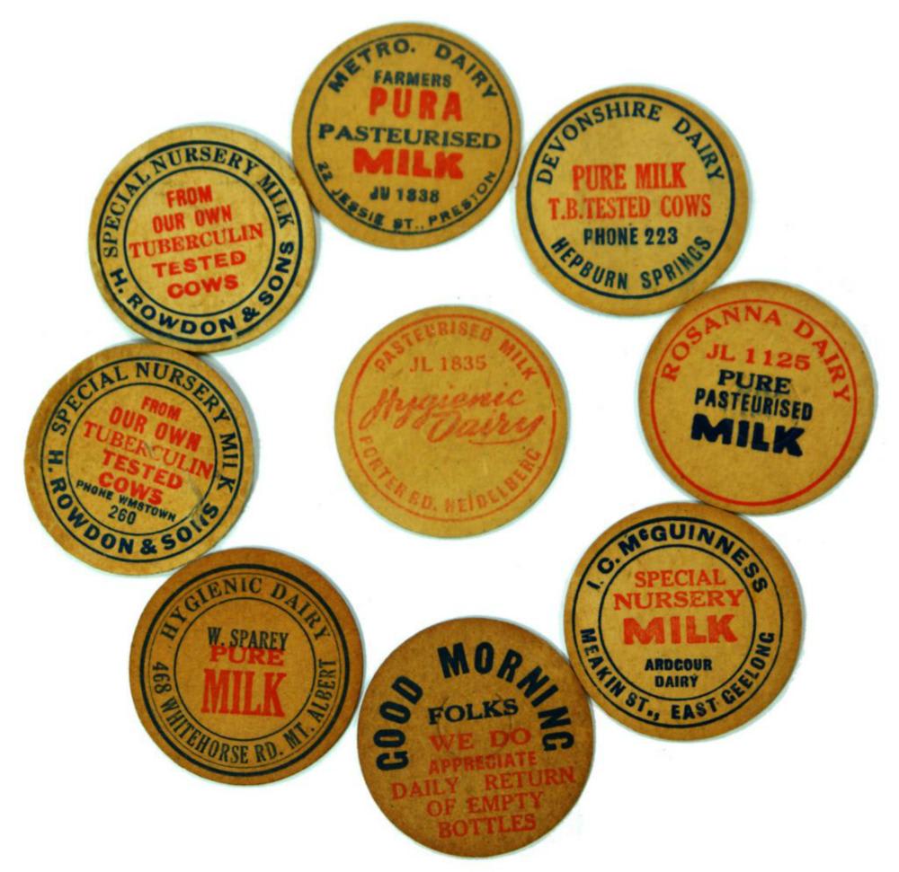 Collection Cardboard Milk Wads Caps