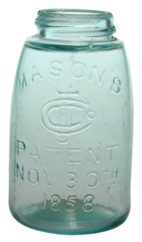 Mason's Patent Antique Pint Fruit Preserving Jar