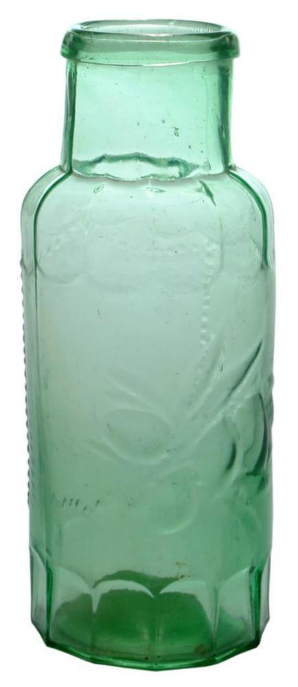 Fruit Leaves Aqua Glass Pickle jar