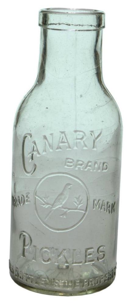 Canary Pickles Davis Melbourne Antique Bottle