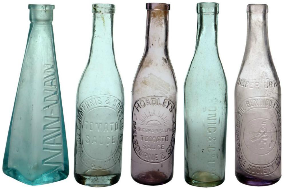 Collection Antique Sauce Bottles