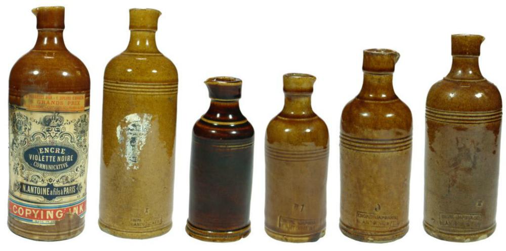 Antoine Fils Japonaise Stoneware Ink Bottles