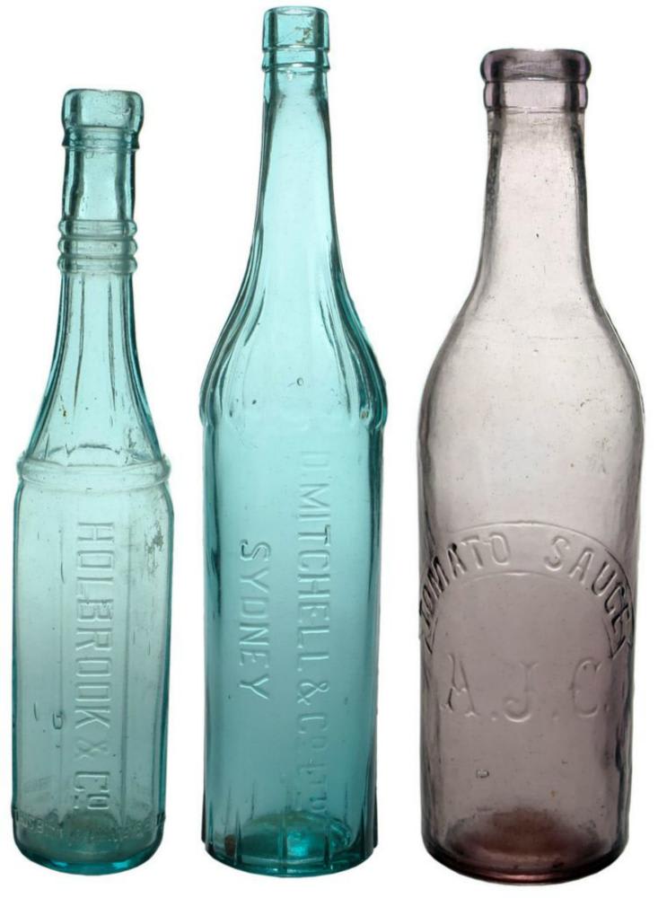 Collection Antique Sauce Bottles