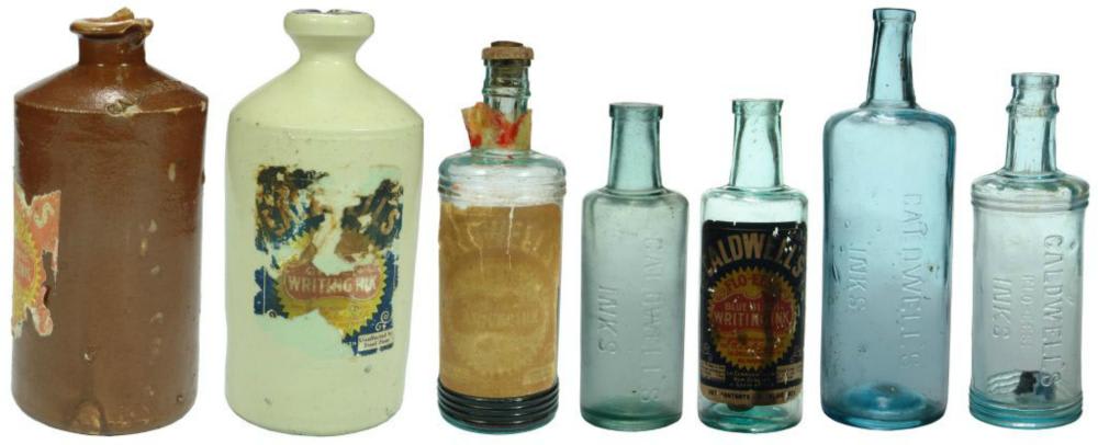 Caldwells Inks Stoneware Glass Bottles