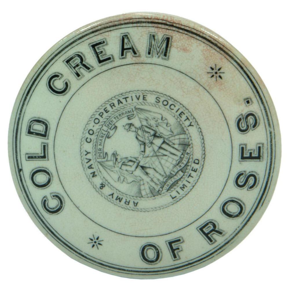 Cold Cream Roses Army Navy Pot Lid