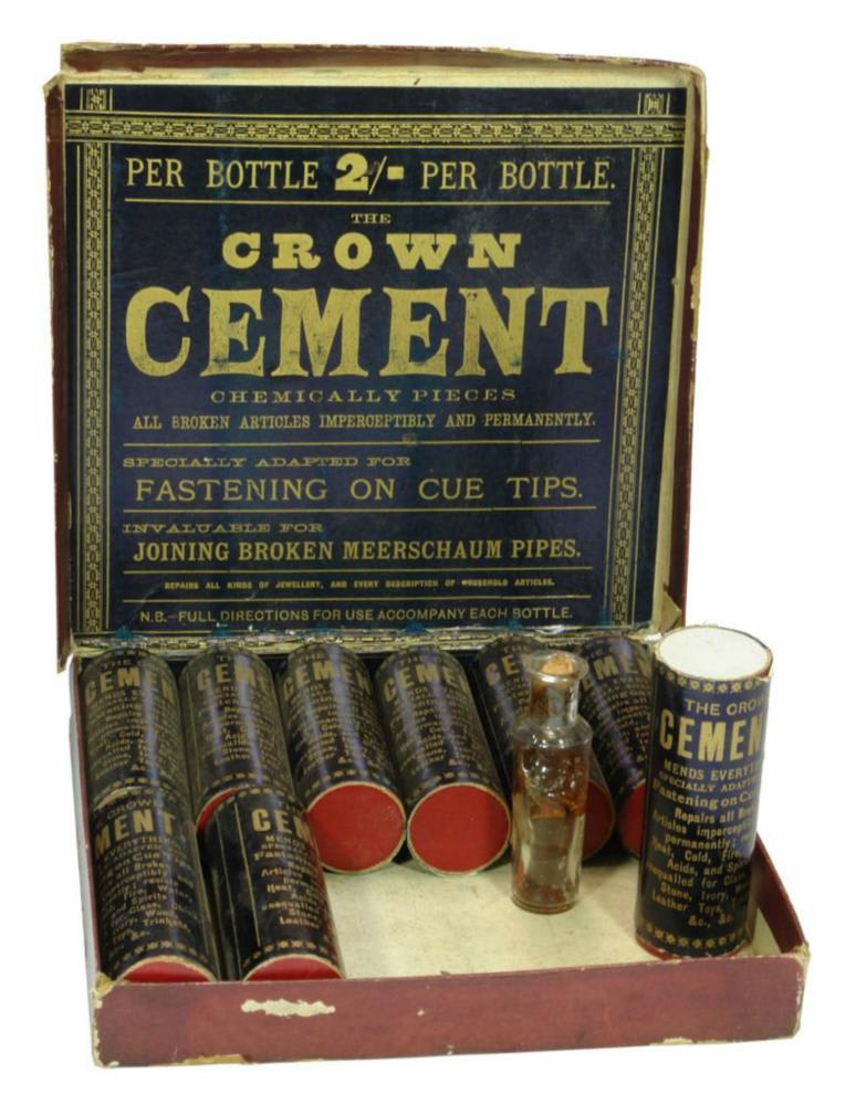 Crown Cement Original Box Bottles