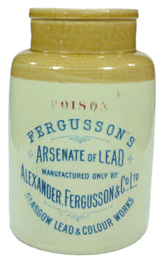 Fergusson's Arsenate Lead Stoneware Jar