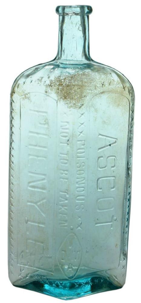 Ascot Phenyle Ice Blue Glass Bottle
