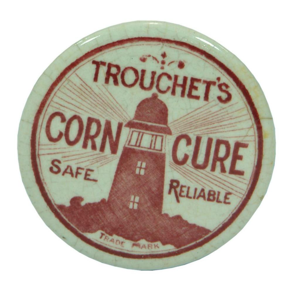 Trouchet's Corn Cure Lighthouse Pot Lid