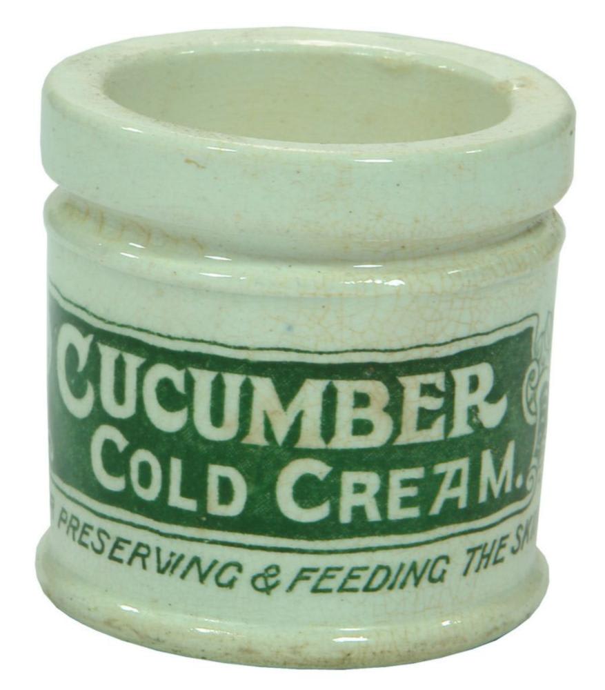 Cucumber Cold Cream Antique Ceramic Pot