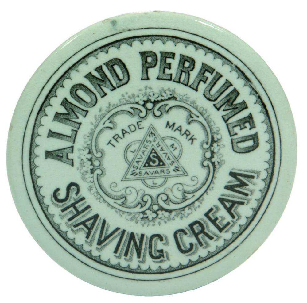 Almond Perfumed Shaving Cream Savars Pot Lid
