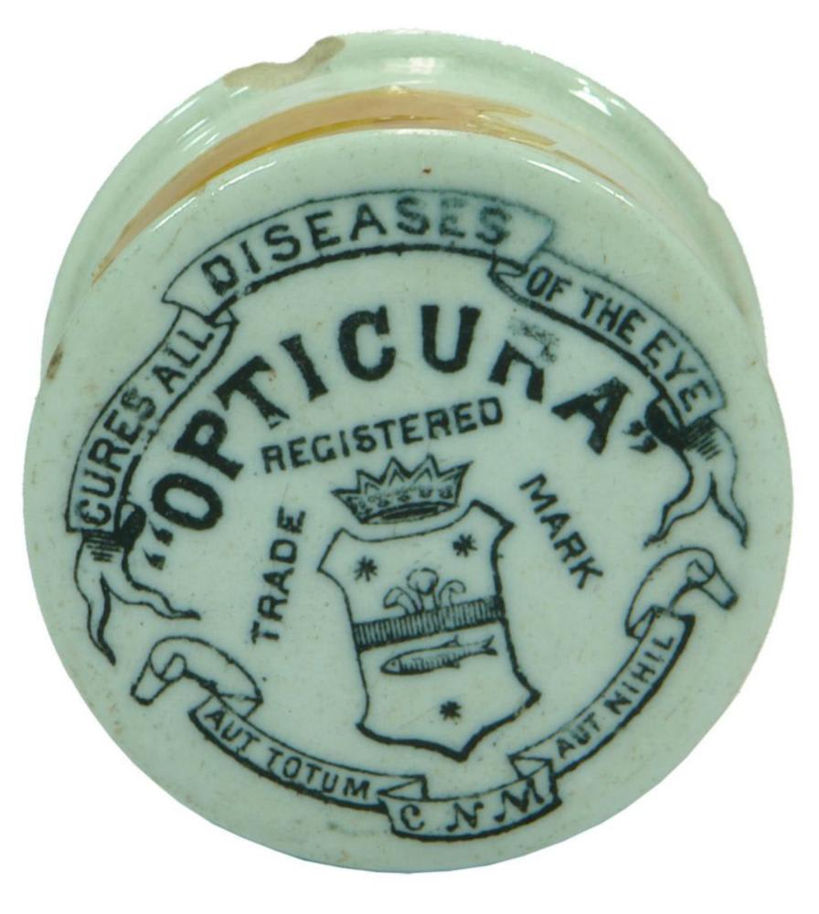 Opticura Cures Diseases Eyes Pot Lid