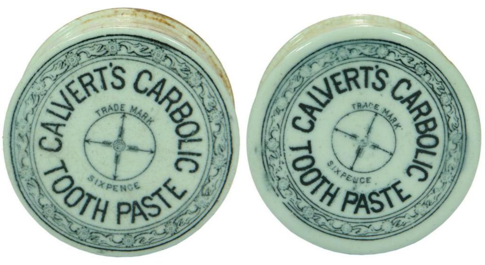 Calverts Carbolic Tooth Paste Pot Lids