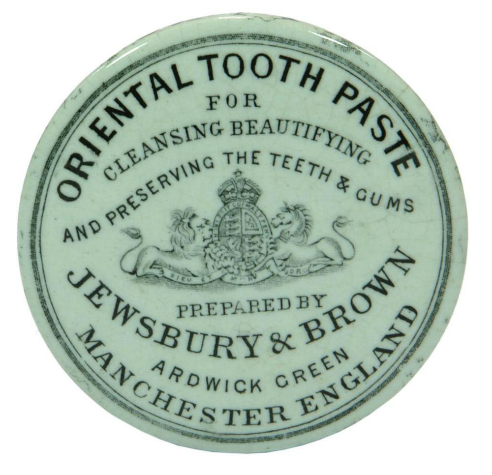 Jewsbury Brown Manchester Oriental Tooth Paste Potlid