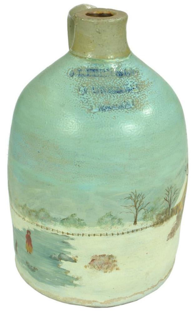 Fern Boston Impressed Painted Jug