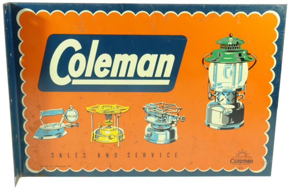 Coleman Double Sided Enamel Sign
