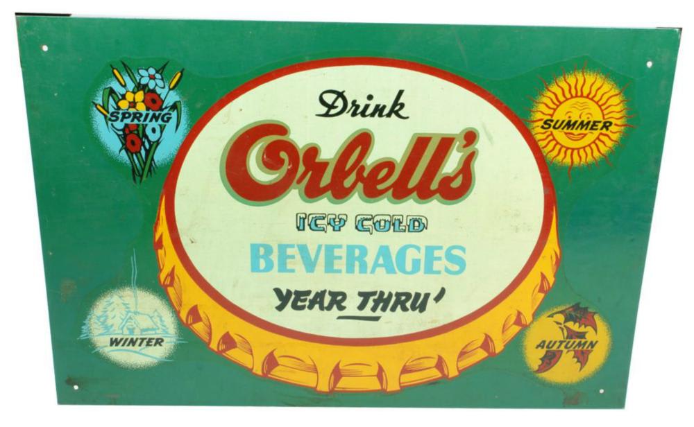 Drink Orbell's Cold Beverages Tin Advertising Sign