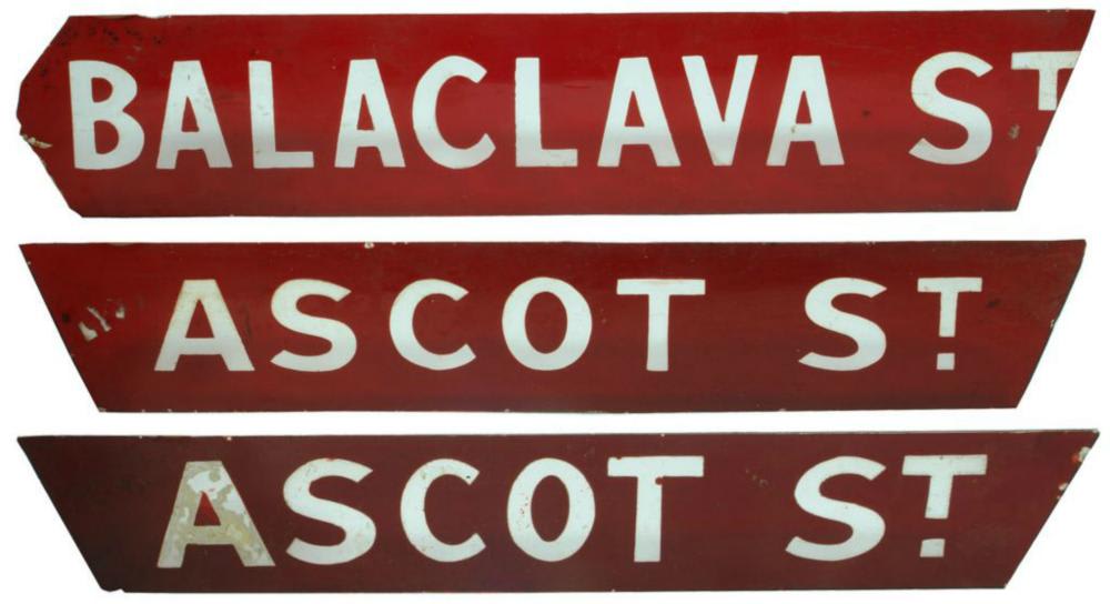 Balaclava Ascot Street ballarat Red Glass Signs