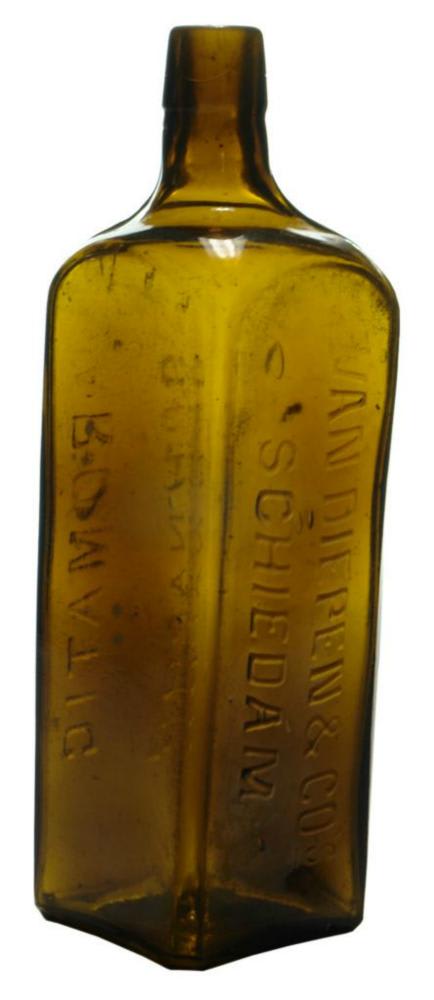 Van Diepen Schiedam Aromatic Schnapps Amber Bottle