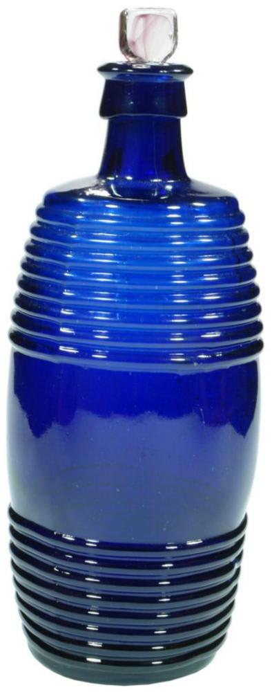Cobalt Blue Barrel Antique Bottle